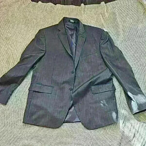 Mens SALVATORE LORENTE 100% ITALIAN WOOL Gray Blazer Pure Wool Salvatore Lorente